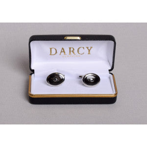 Art Deco Style Cuff Links (ST910) - White / Black