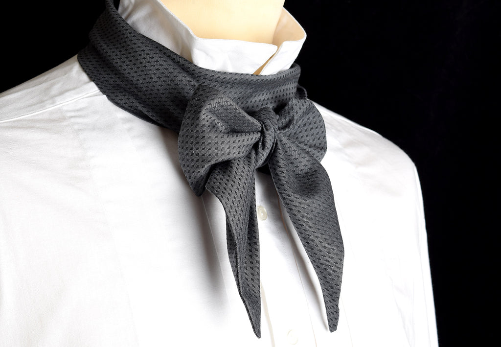 Textured Cotton Victorian Bow Tie (CR568) - Light Grey