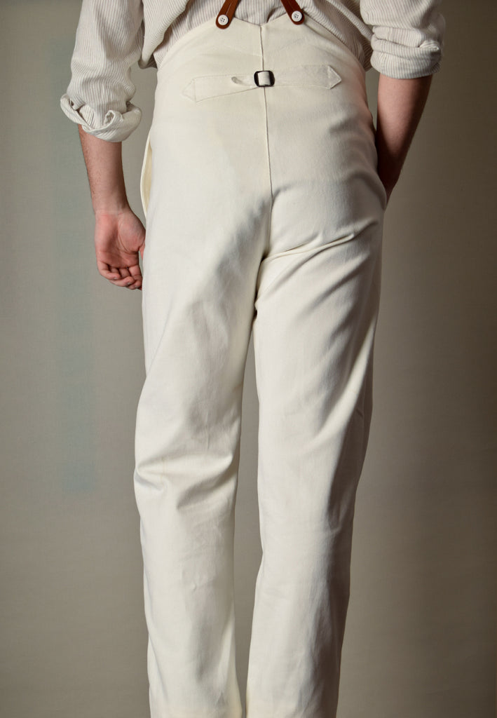 Dyeable White Cotton Drill Trousers (TR105)