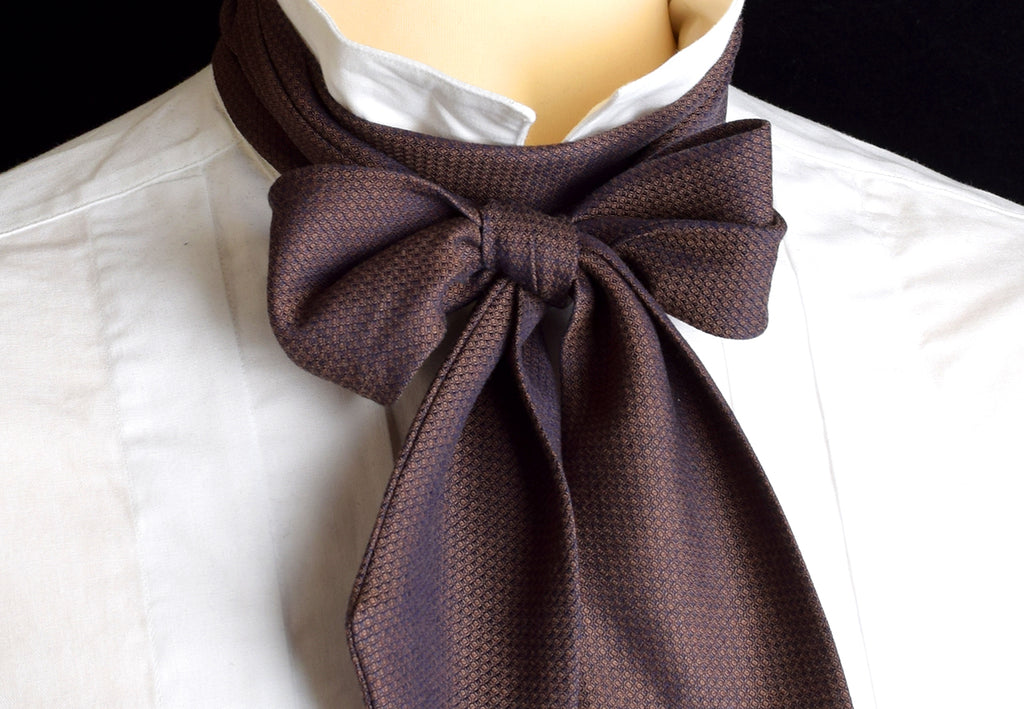 Textured Cotton Victorian Bow Tie (CR568) - Conker