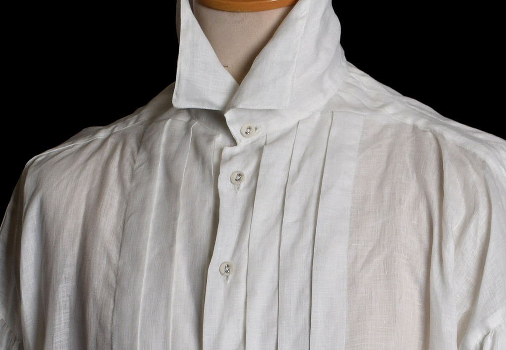 Linen Pleated Front Early Victorian Shirt (SH140)