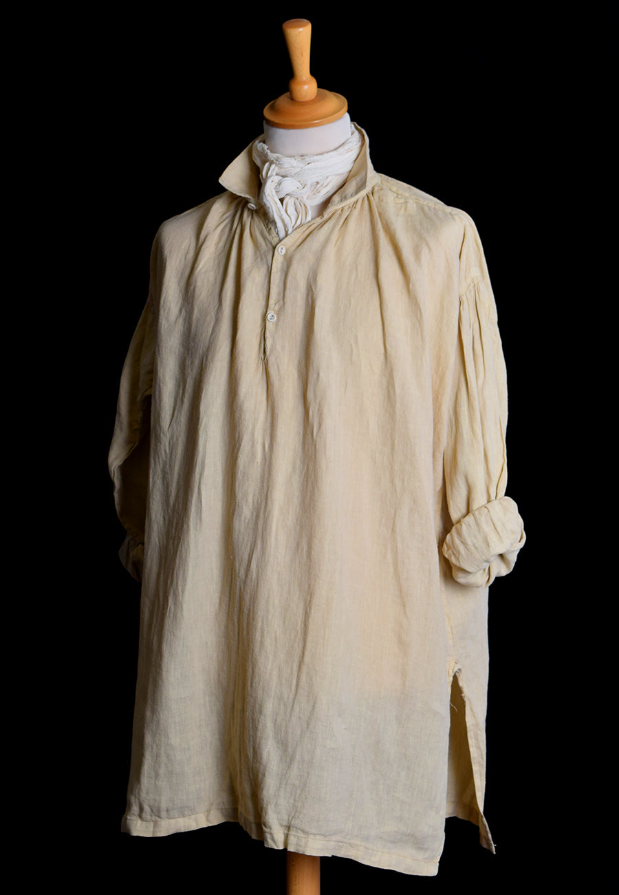 Broken Down C18th Linen Shirt (SH120B) | Pale Stone | Darcy Clothing