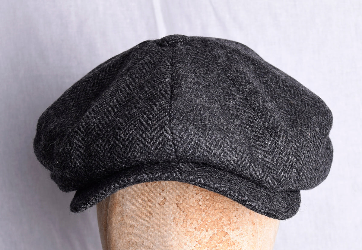 Standard Eight Piece Cap (HA137) - Dark Grey Herringbone