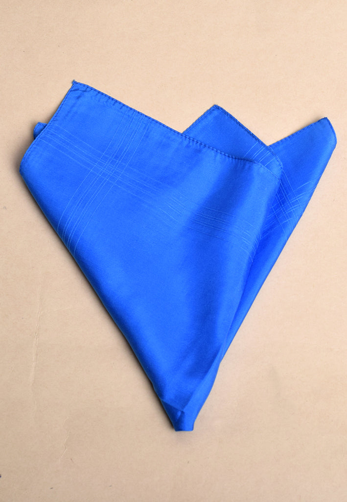 Plain Silk Handkerchiefs (HA98) - Blue with detail
