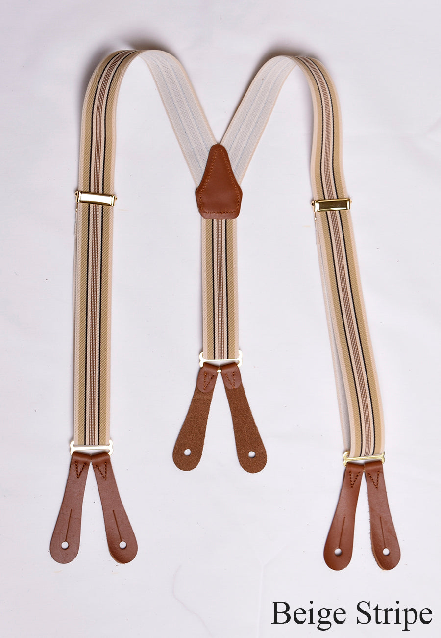 Childrens Braces (BR720) - Beige Stripe