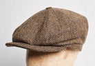Standard Eight Piece Cap (HA137) - Brown / Black  Small Herringbone