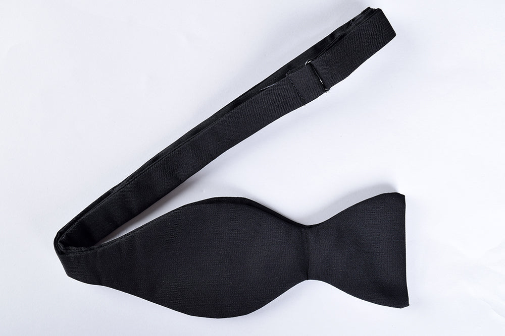 Black Silk Bow Ties - Self Tie (CR531)