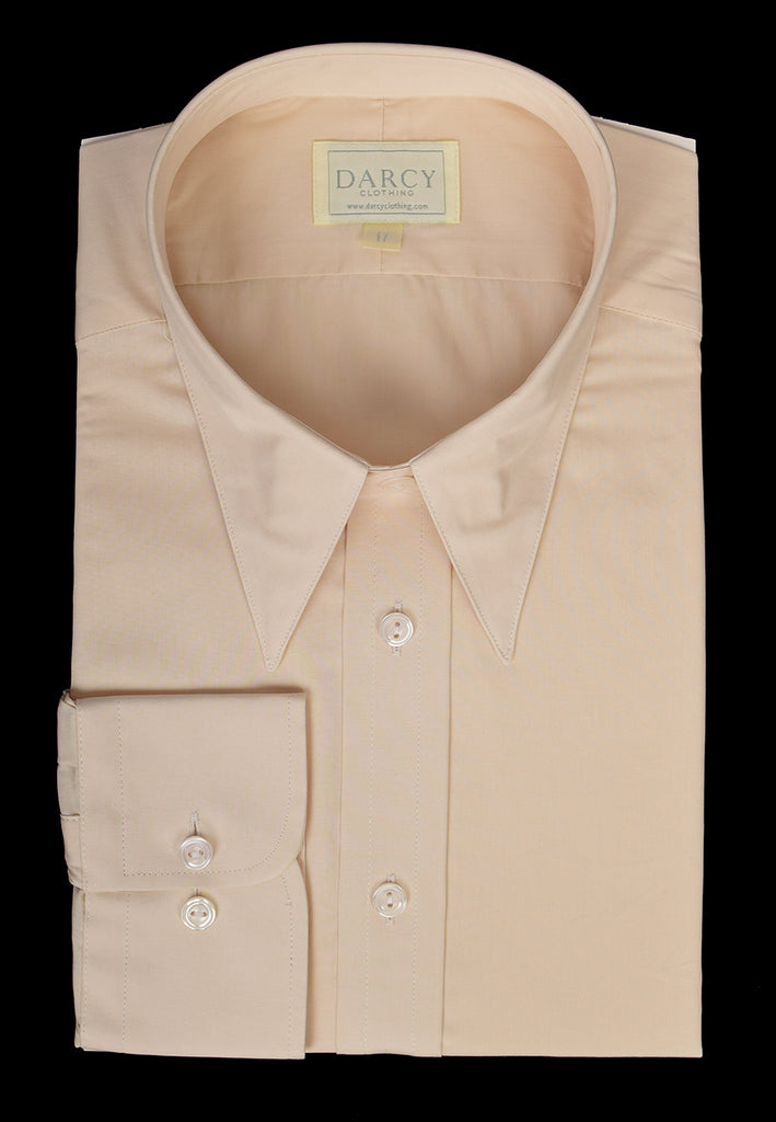 Plain Coloured Spearpoint Collar Shirt | Early C20th (SH190P) - Single - Dark Ivory