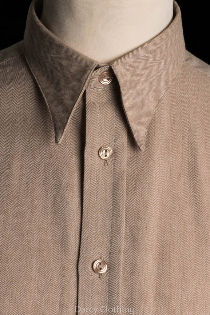 Fawn Herringbone Spearpoint Collar Shirts (SH190H)