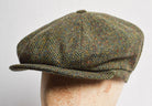 Standard Eight Piece Cap (HA137) - Green Small Herringbone