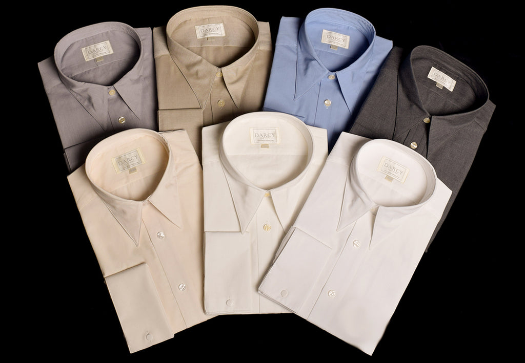Plain Coloured Spearpoint Collar Shirt | Early C20th (SH190P) - Double - Extra Long Sleeve