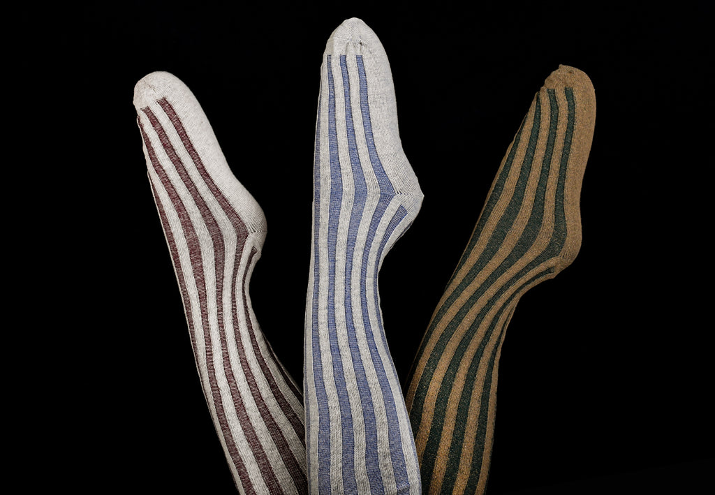 Vertical Striped Cotton Stockings (SO158)