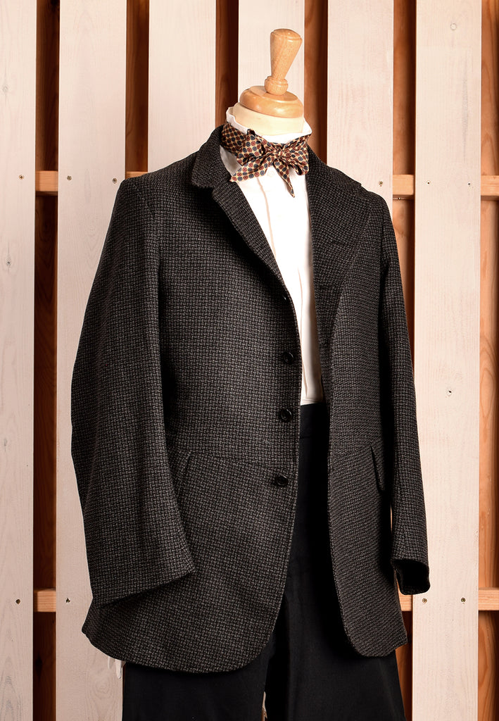 Grey/Black Basketweave Victorian Coat (JA1880-500)