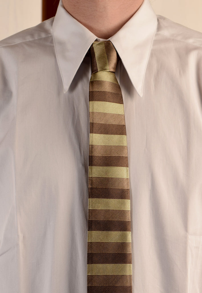 1950's Style Striped Silk Ties (CR500R) - On Someone