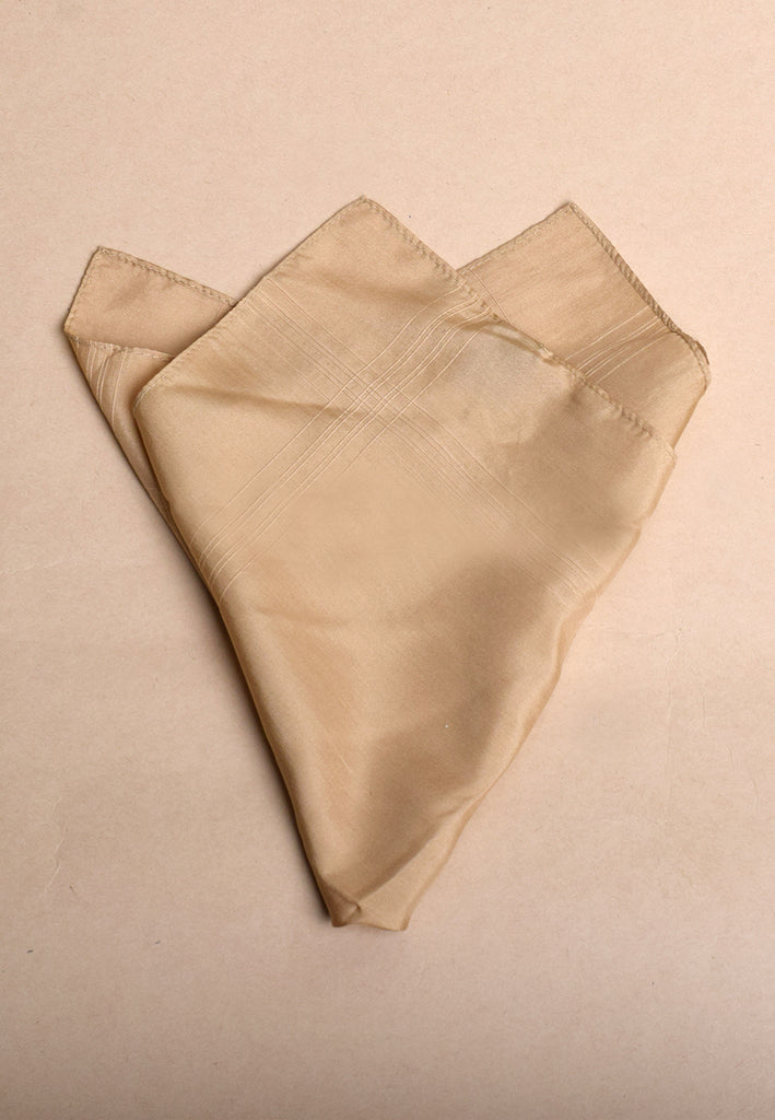 Plain Silk Handkerchiefs (HA98) - Pale Gold with detail