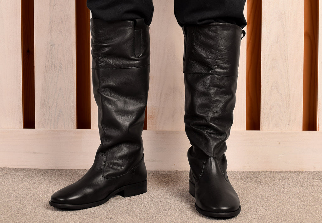 Mens Knee High Boots (SPM1800) - Black
