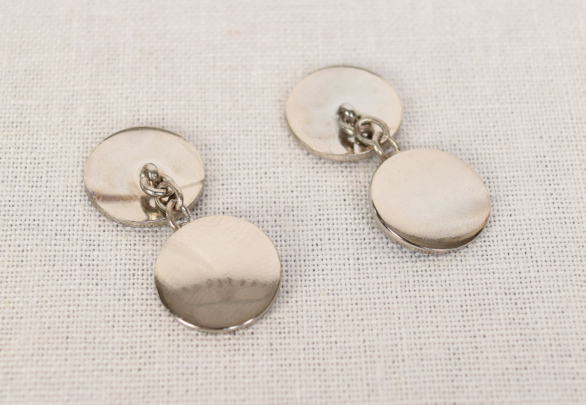 Cuff links (ST850) - Round / Nickel