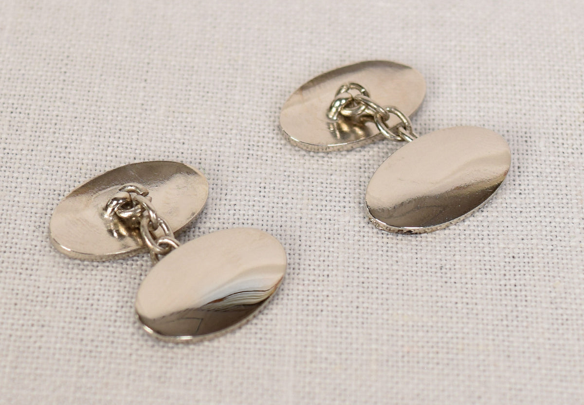 Cuff links (ST850) - Oval / Nickel