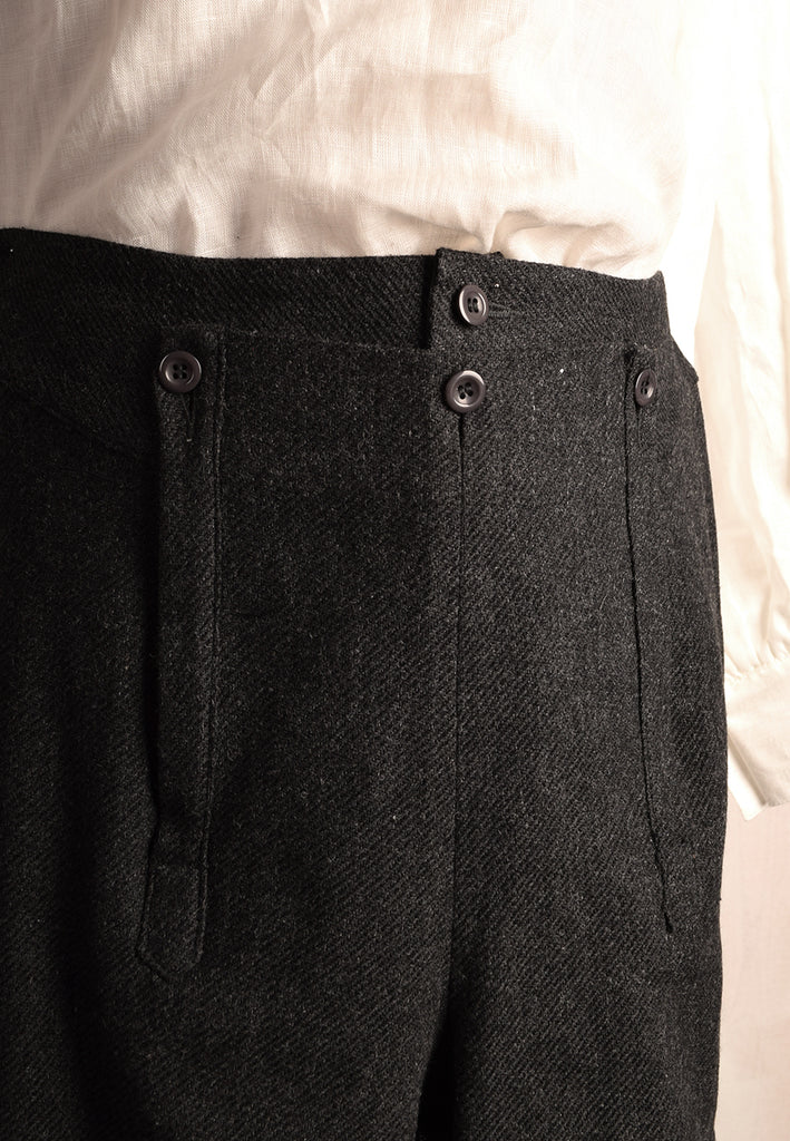 C18th Informal Breeches (TR211) - Charcoal Wool