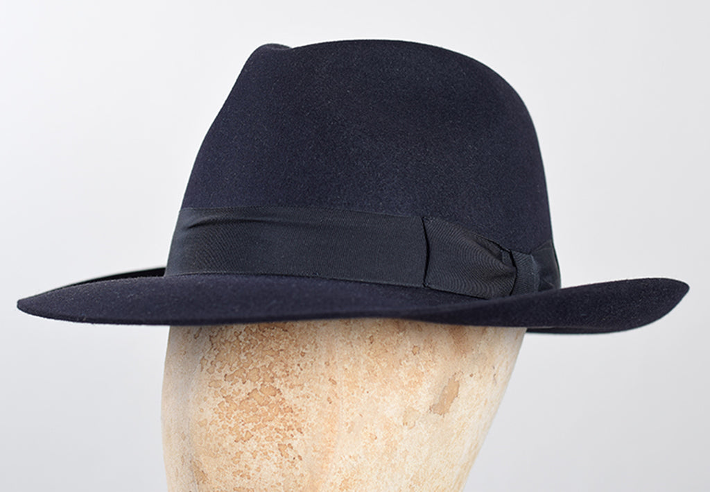 Fur Felt Trilby Hat (HA118) - Navy