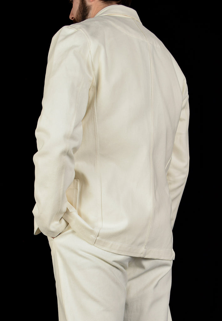 Dyeable White Cotton Drill Work Jacket (JA105)