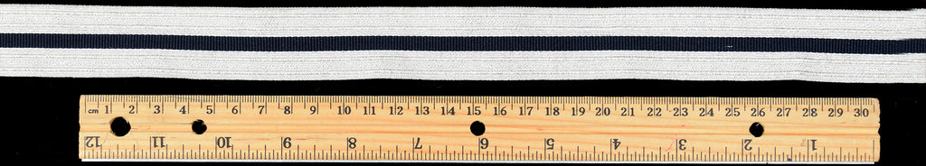 Silver Mylar Military Braid with Navy Stripe (BDS004)
