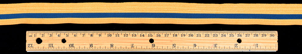 Gold Coloured Military Braid with Navy Stripe 25mm (BDGS013)