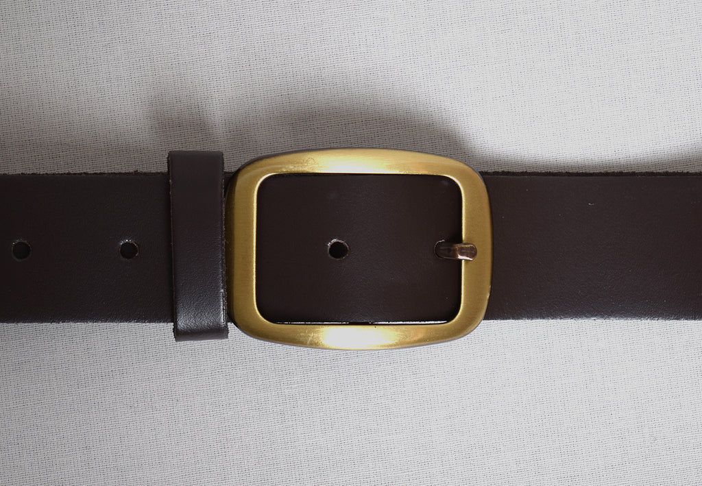 Leather Belts (BR800) - Brown with Bright Brass
