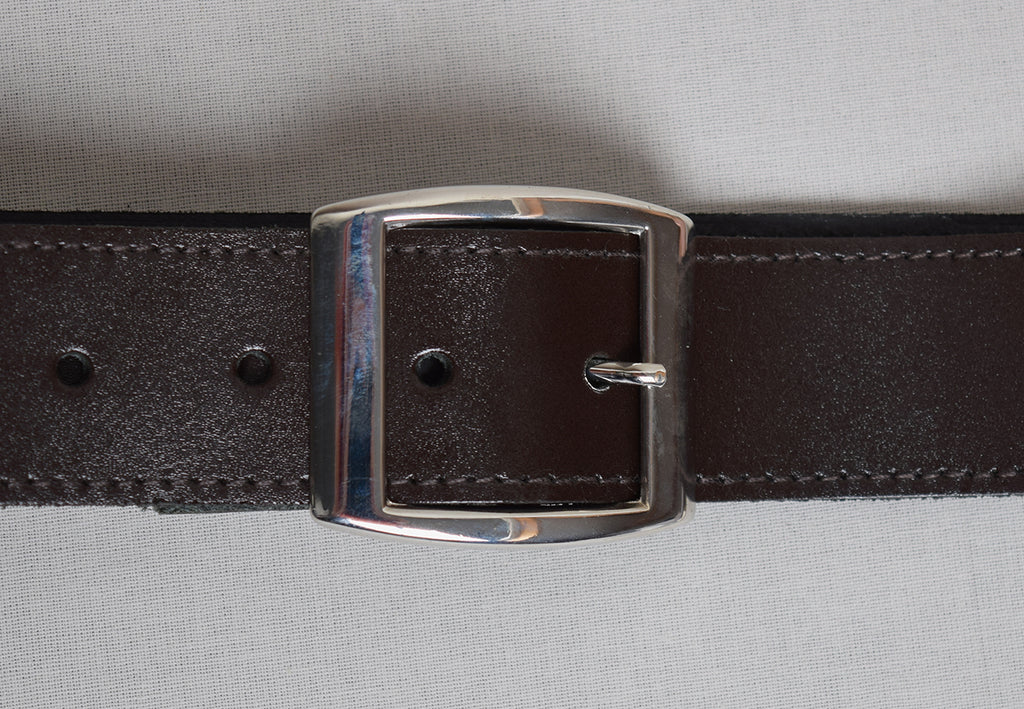 Leather Belts (BR800) - Brown with Bright Nickel