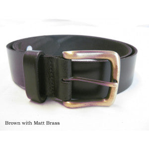 Leather Belts (BR800) - Brown with Matt Brass