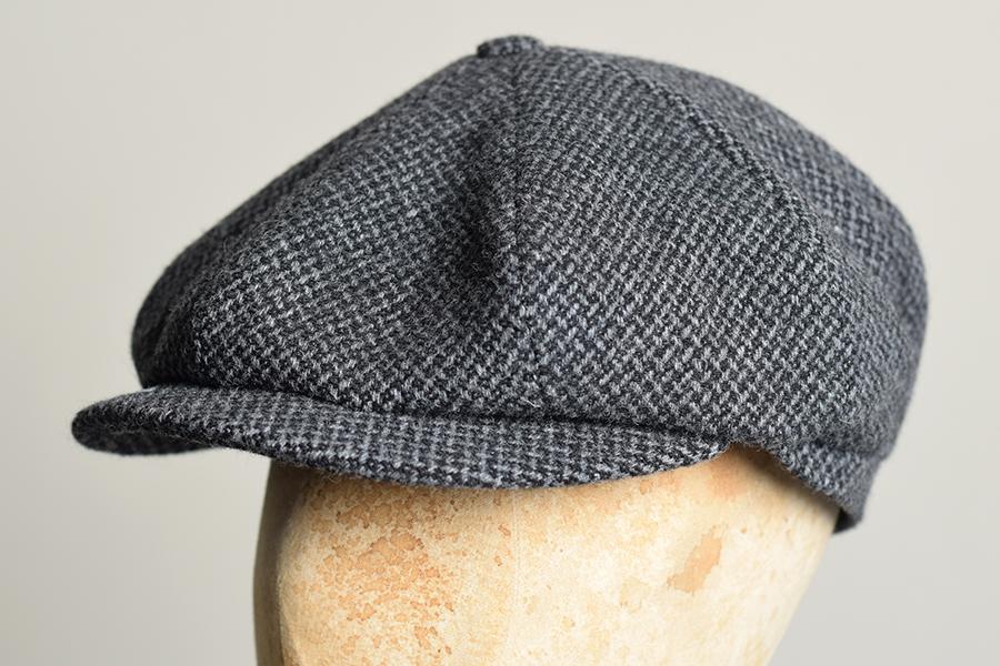 Standard Eight Piece Cap (HA137) - Black / Grey Tweed