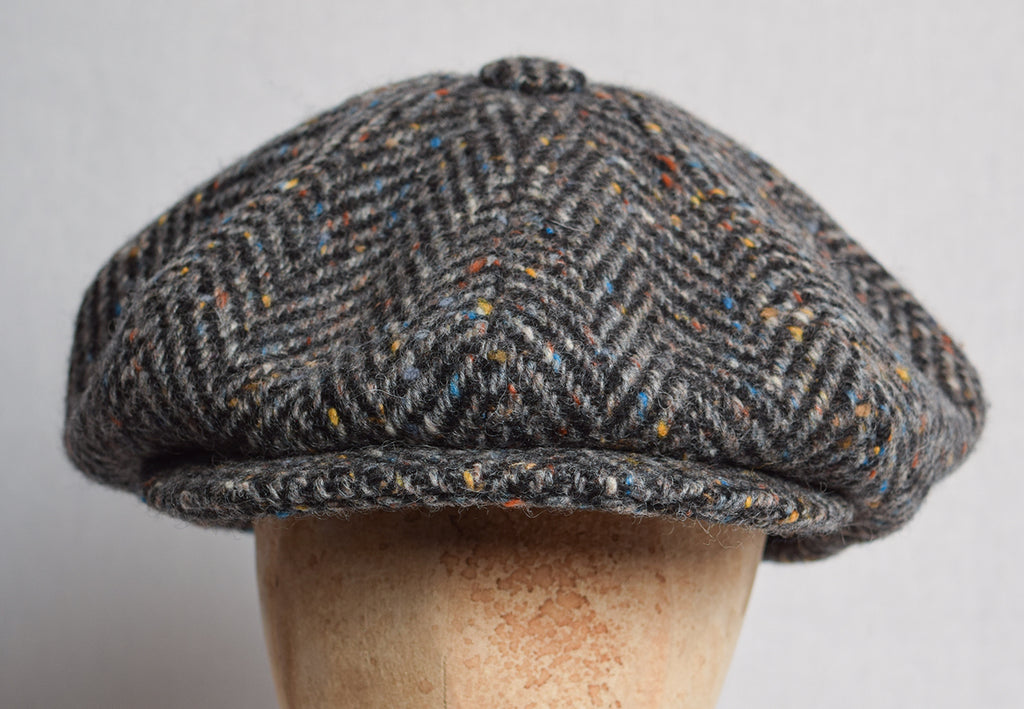 Large Eight Piece Cap (HA138) - Bold Grey Herringbone