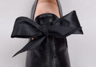 Eighteenth Century Ladies Tongue and Tie Leather Shoes Black (SP1800)