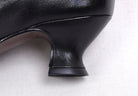 Eighteenth Century Ladies Tongue and Tie Leather Shoes Black (SP1800)