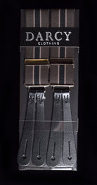 Working Men's Striped Button-On Braces (BR730) - Dark Brown Stripe