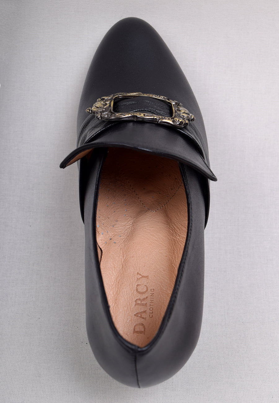 Ladies Leather Buckle Front Shoes (SP1900)