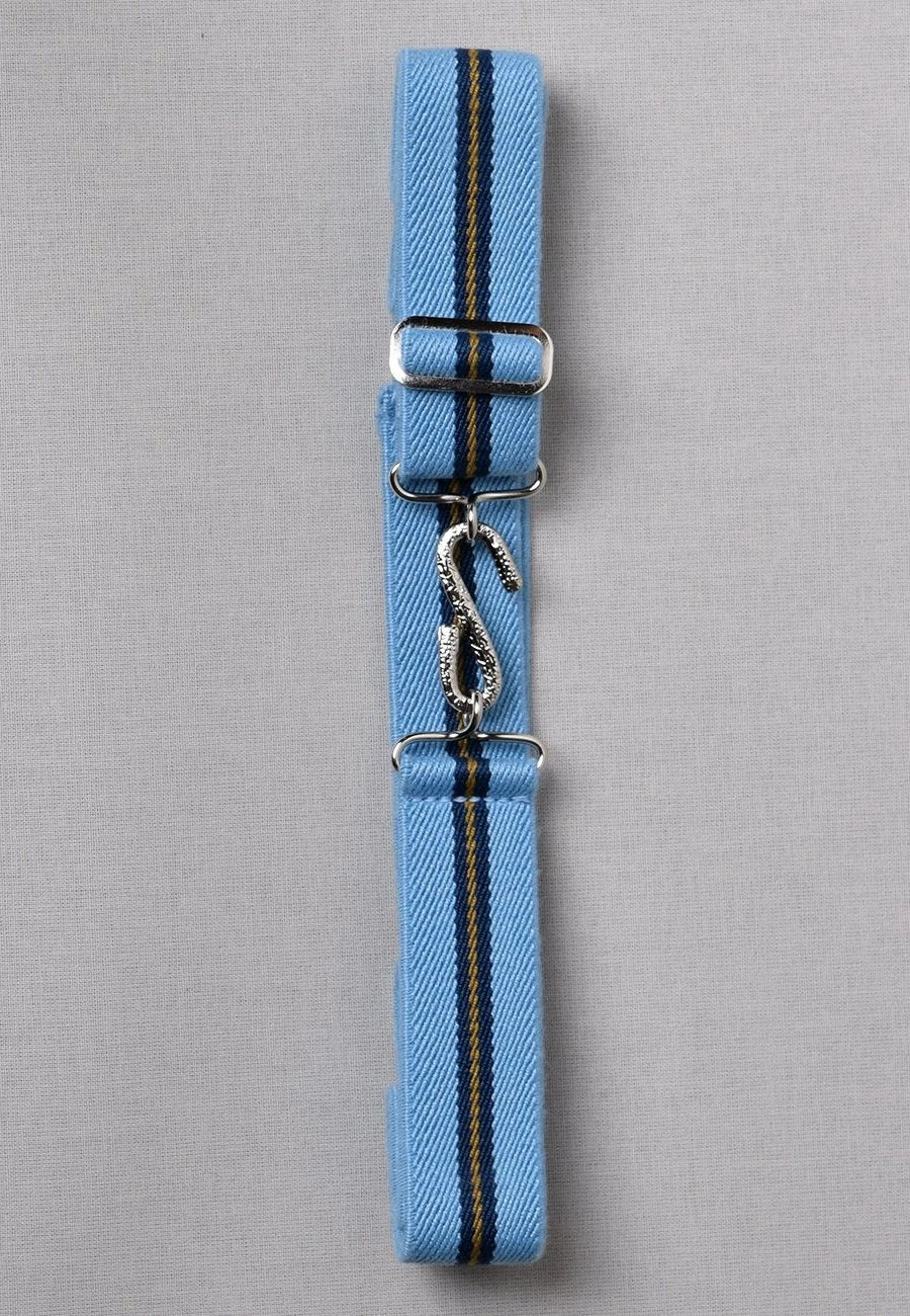 Elasticated Snake Belts (BR750) - Cambridge Blue/Navy Stripe