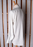 Linen / Cotton Stripe Grandad Work Shirt - Collar Attached or Collarless (SH2210)