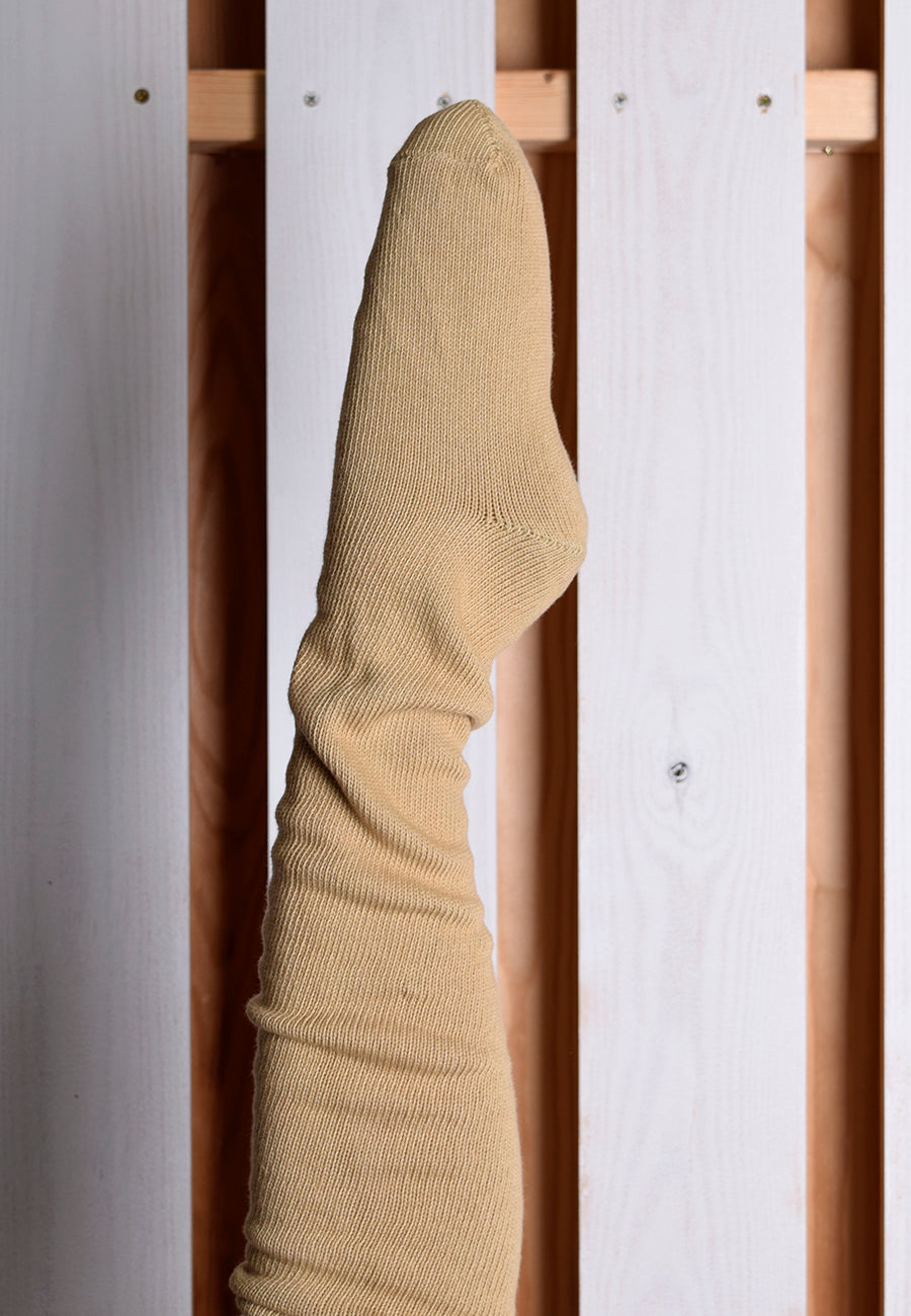 Cotton Heavyweight Stockings (SO156) - Stone