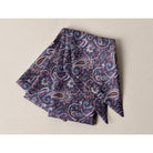 Printed Victorian Silk Bow Tie (CR562) - Purple/Blue Paisley