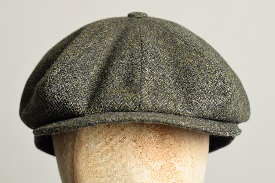 Standard Eight Piece Cap (HA137) - Dark Brown / Green Donegal