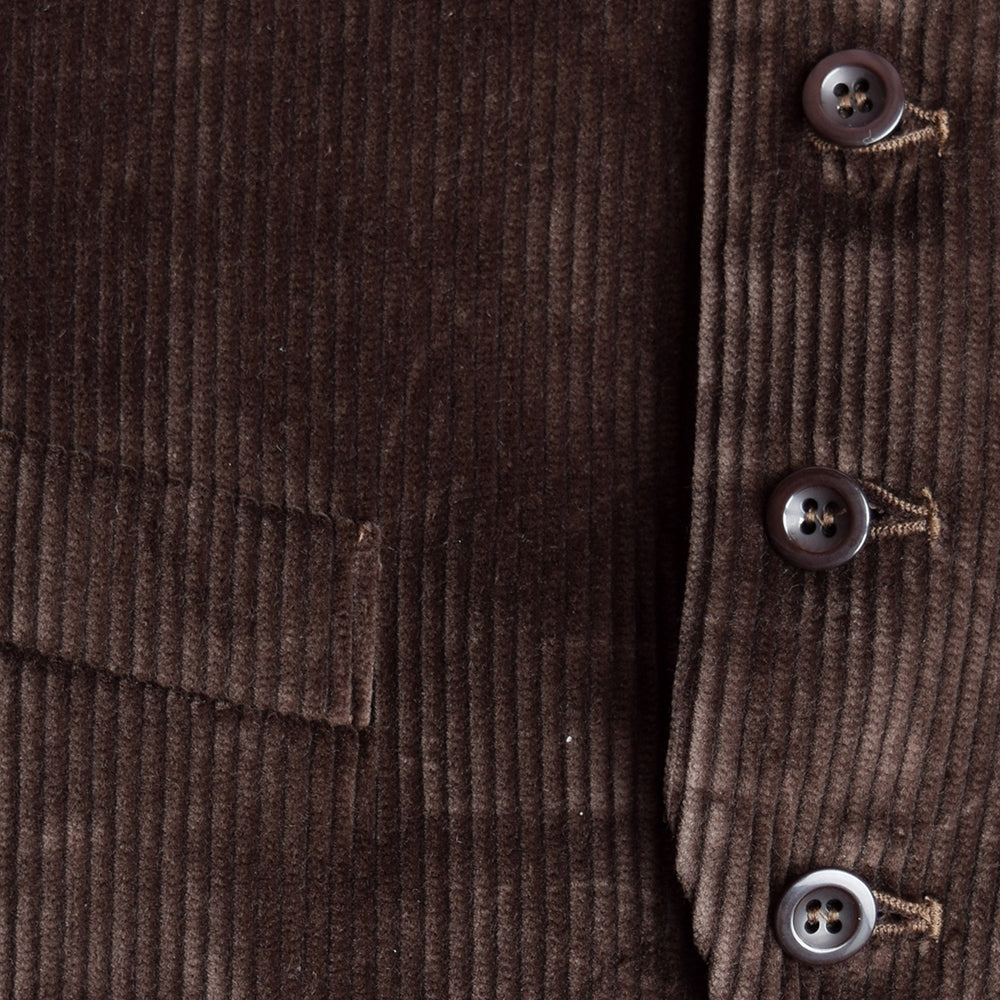 Cotton Corduroy Waistcoats (WC600) - Dark Brown