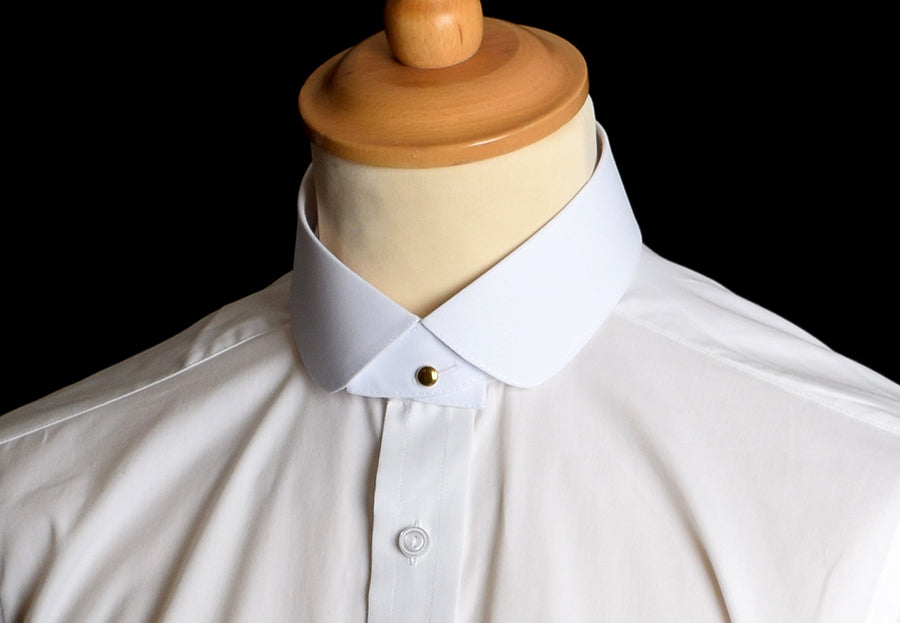 Collarless White Poplin Tunic Shirt (SH200)