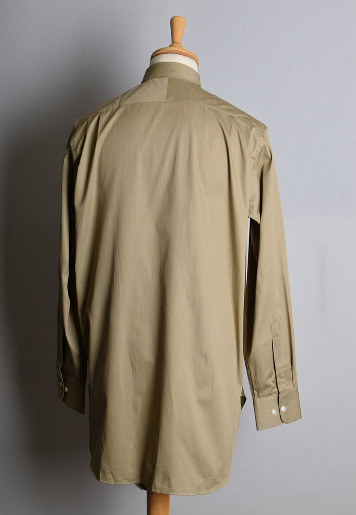 Khaki Military Spearpoint Collar Attached Shirts (SH193)