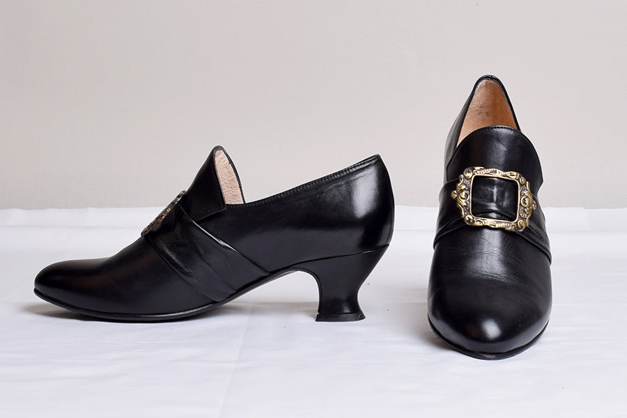 Ladies Leather Victorian Shoes Black (SP1900) – Darcy Clothing