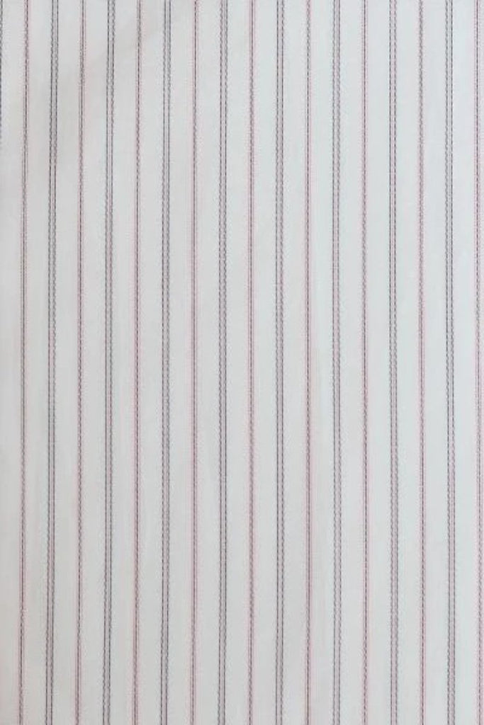Replica Striped Fabric Neckband Tunic Shirt with Separate Collar (SH185) - Colour 61 - Pink/Black/White Stripe