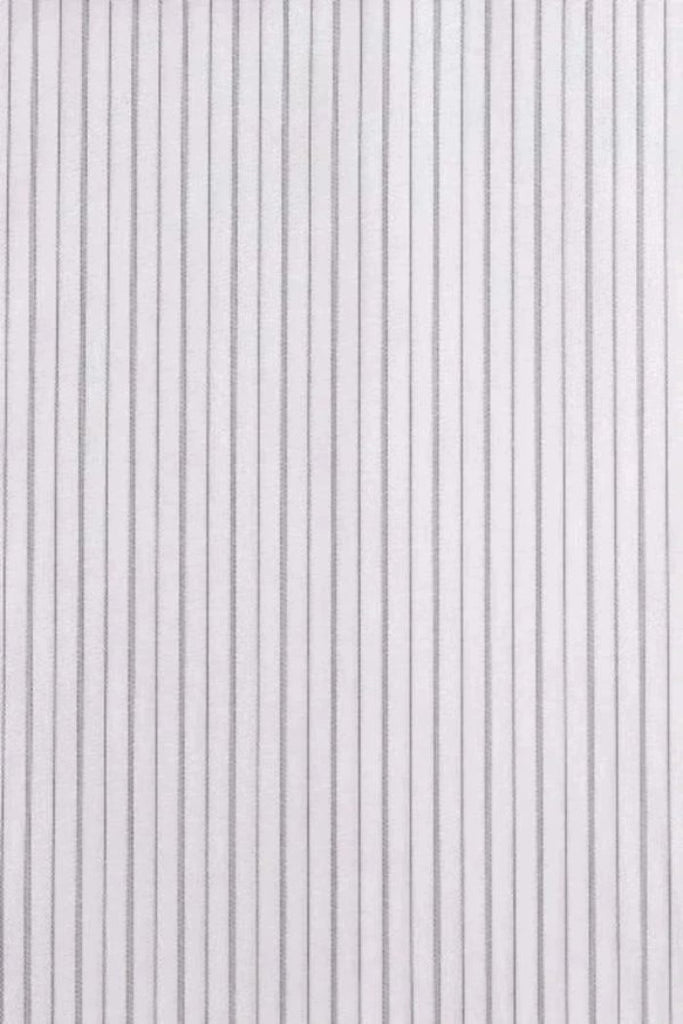 Replica Striped Fabric Neckband Tunic Shirt with Separate Collar (SH185) - Colour 60 - Black, Grey & White Stripe
