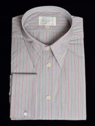 Replica Striped Fabric Spearpoint Collar Shirt | Permanent Stock (SH190R) - Colour 76 - Grey/Red Stripe