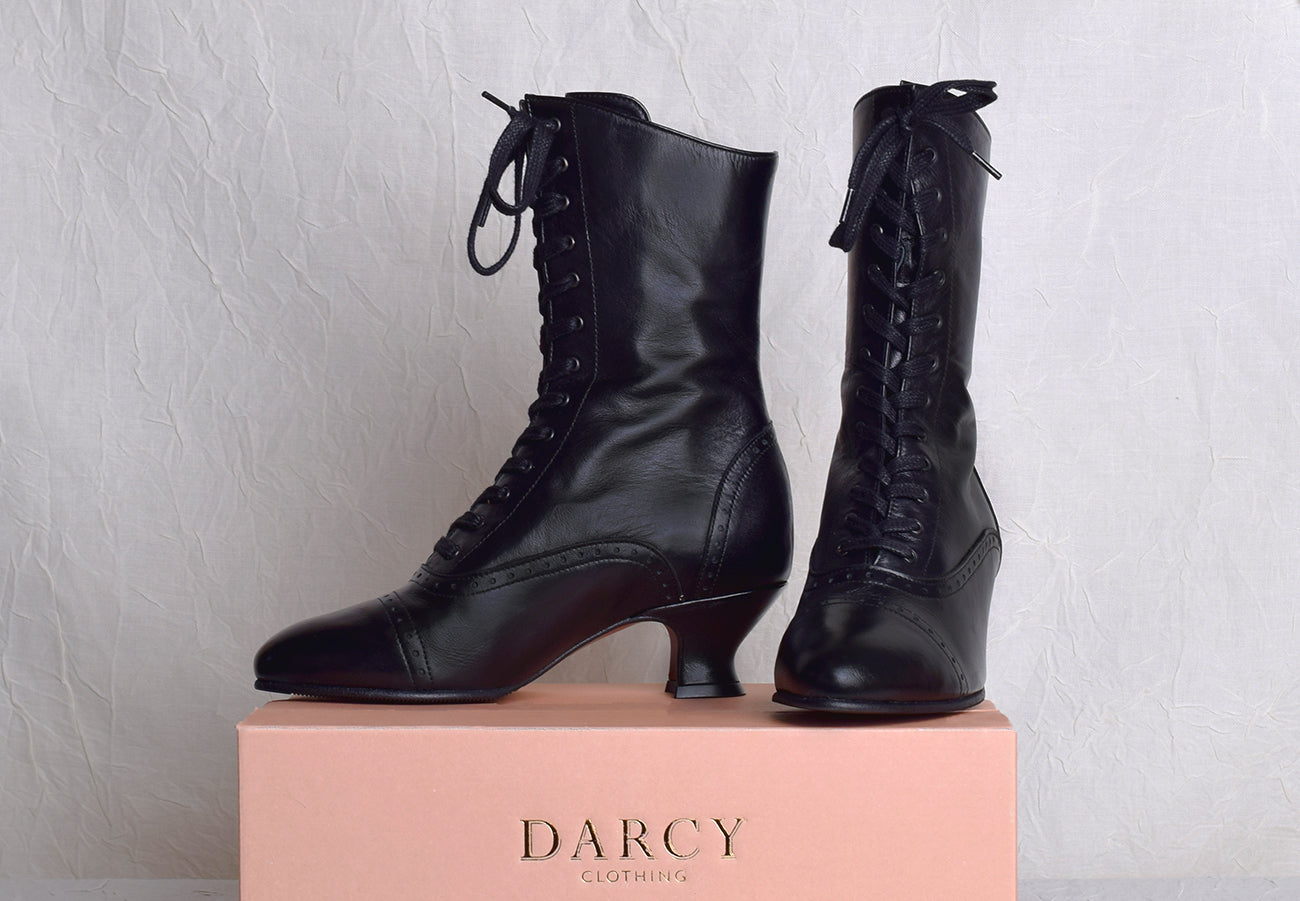 Victorian Lace Up Leather Boots (SP1910) – Darcy Clothing