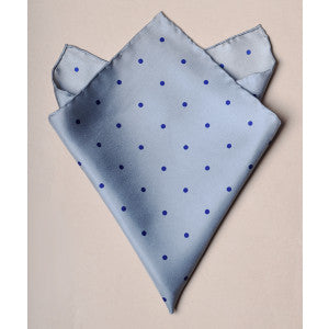 Spotted Silk Handkerchiefs (HA99S) - Pale Grey/Blue Spot